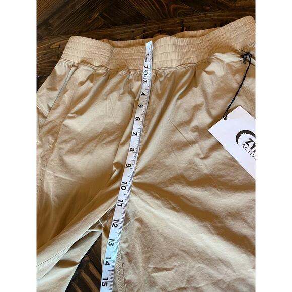 Zyia Active Work Flow Pants Women Large Tan Neutral Lounge Athletic Yoga Loose - Picture 6 of 12